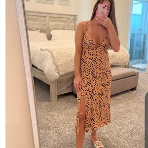 Buddy love leopard slit dress